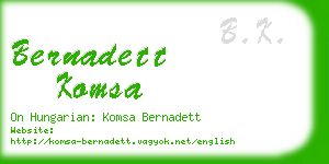 bernadett komsa business card